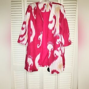 Chico's Vibrant Pink and Tan Jacket